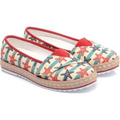 Tomsy damskie: Espadryle w kolorze beżowo-błękitno-czerwonym