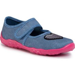 Kapcie SUPERFIT - 6-00280-85 S Hellblau. Niebieskie sandały dziewczęce Superfit, z materiału, bez zapięcia. Za 149,00 zł.
