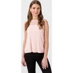 Vero Moda Jasmin Top Różowy. Różowe podkoszulki damskie Vero Moda, l, w koronkowe wzory, z elastanu, bez kołnierzyka. Za 64,95 zł.