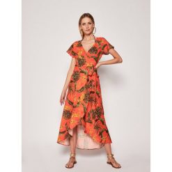 Sukienka letnia Banana Moon Gulia Bananasvo JET62. Pomarańczowe sukienki damskie Banana Moon, na lato, l, bez wzorów, z wiskozy, bez kołnierzyka, bez rękawów. Za 539,00 zł.