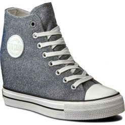 Sneakersy BIG STAR - W274673 Violet. Szare półbuty damskie marki BIG STAR, na co dzień, bez wzorów, z gumy, retro, bez obcasa, na koturnie, bez zapięcia. W wyprzedaży za 99,00 zł.