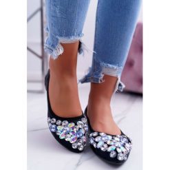 Baleriny Damskie z Kamieniami Czarne Crystal. Czarne baleriny damskie Tagless, bez wzorów, eleganckie, bez obcasa. Za 89,00 zł.