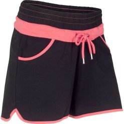 Szorty sportowe bonprix czarno-jasnoróżowy. Czarne spodenki sportowe damskie bonprix, bez wzorów, sportowe. Za 44,99 zł.