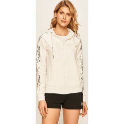 Armani Exchange - Bluza. Białe bluzy damskie Armani Exchange, s, z nadrukiem, z elastanu, bez rękawów, z kapturem. W wyprzedaży za 449,90 zł.