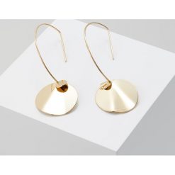 Kolczyki damskie: MALAIKARAISS HOOP EARRINGS WISHPLATE DUO Kolczyki goldcoloured