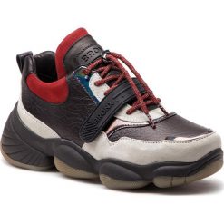 Sneakersy BRONX - 66236-CB BX 1574 White/Black/Wine. Czarne półbuty damskie marki Bronx, bez wzorów, ze skóry, bez obcasa, na płaskiej podeszwie, bez zapięcia. W wyprzedaży za 389,00 zł.