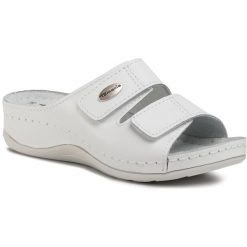 Klapki TAMARIS - 1-27510-24 White Leather 117. Białe klapki damskie Tamaris, bez wzorów, ze skóry, bez obcasa. Za 139,00 zł.