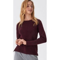 Sweter z ozdobnym wykończeniem - Bordowy. Czerwone swetry damskie House, s, bez wzorów, bez rękawów, bez kaptura. W wyprzedaży za 39,99 zł.