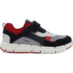 Geox - Buty dziecięce. Niebieskie trampki chłopięce Geox, bez wzorów, ze skóry, sportowe, z okrągłym noskiem, bez zapięcia. Za 299,90 zł.