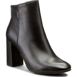 Botki NESSI - 921/N Czarny 14/Czarny Cob. Czarne buty zimowe damskie Nessi, ze skóry, na obcasie. W wyprzedaży za 259,00 zł.
