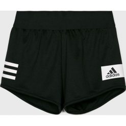 Adidas Performance - Szorty dziecięce 140-170 cm. Czarne spodenki dziewczęce adidas Performance, bez wzorów, z poliesteru, sportowe. Za 99,90 zł.