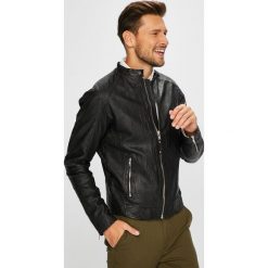 Premium by Jack&Jones - Kurtka skórzana. Czarne płaszcze męskie Premium by Jack&Jones, xl, bez wzorów, z poliesteru, krótkie, bez kaptura. Za 849,90 zł.