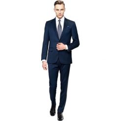 Garnitury: garnitur dervin 313 granatowy slim fit