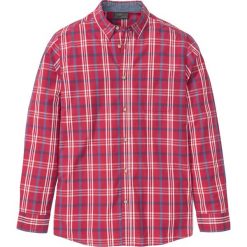 Koszula z długim rękawem w kratę bonprix czerwony w kratę. Czerwone koszule męskie bonprix, xl, bez wzorów, z bawełny, bez kołnierzyka, z długim rękawem. Za 49,99 zł.