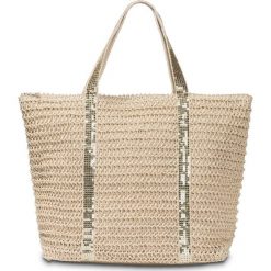 Torba plażowa shopper bonprix beżowo-złoty kolor. Brązowe torby damskie na zakupy marki bonprix. Za 89,99 zł.