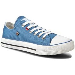 Trampki BIG STAR - T274030 Blue. Niebieskie półbuty damskie BIG STAR, na co dzień, bez wzorów, z gumy, retro, bez obcasa, na płaskiej podeszwie, bez zapięcia. Za 79,00 zł.