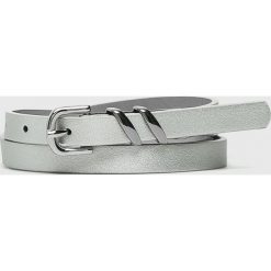Pieces - Pasek Telsa. Szare paski damskie marki Pieces, w paski, ze skóry ekologicznej. W wyprzedaży za 29,90 zł.