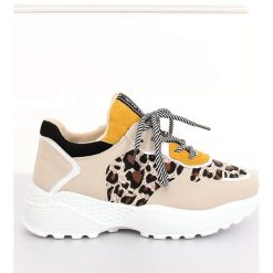 Brązowe Buty sportowe beżowe BL170P Leopard Print. Pomarańczowe buty sportowe damskie ButyModne, bez wzorów, z tkaniny, sportowe. W wyprzedaży za 129,00 zł.
