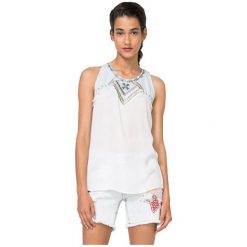 Desigual Bluzka Damska Bluse Nati 74B2Jd0 1015 (Rozmiar Xs). Szare bluzki damskie marki Desigual, xs, bez wzorów, eleganckie, bez kołnierzyka, bez rękawów. W wyprzedaży za 144,00 zł.