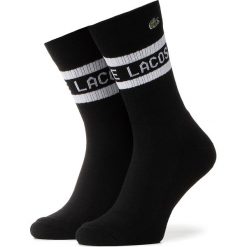 Skarpety Wysokie Męskie LACOSTE - RA5401 Black/White. Czarne skarpetki męskie Lacoste, bez wzorów, z elastanu. Za 89,00 zł.