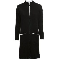 Długi sweter rozpinany bonprix czarno-biały. Czarne swetry damskie bonprix, bez wzorów, klasyczne, z długim rękawem, długie, bez kaptura. Za 109,99 zł.