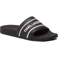 Klapki KARL LAGERFELD - KL70006 Black Rubber W/White. Czarne klapki męskie KARL LAGERFELD, bez wzorów, z tworzywa sztucznego. W wyprzedaży za 239,00 zł.