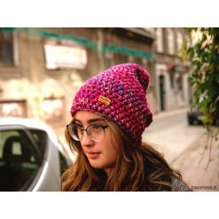 Czapka Hand Made No. 040 / beanie / szydło. Brązowe czapki zimowe damskie marki Pakamera. Za 99,00 zł.