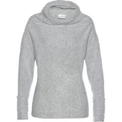 Sweter w warkocze bonprix jasnoszary melanż. Szare swetry damskie bonprix, bez wzorów, bez rękawów, bez kaptura. Za 109,99 zł.
