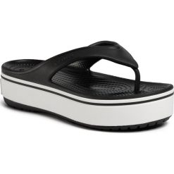 Japonki CROCS - Crocband Platform Flip 205681 Black/White. Czarne klapki damskie Crocs, bez wzorów, z tworzywa sztucznego, bez obcasa. Za 179,00 zł.