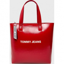 Tommy Jeans - Torebka. Czerwone torebki klasyczne damskie Tommy Jeans, z jeansu, duże. Za 579,90 zł.