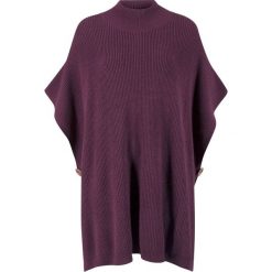 Poncho ze stójką bonprix czarny bez. Fioletowe żakiety damskie bonprix, bez wzorów. Za 99,99 zł.