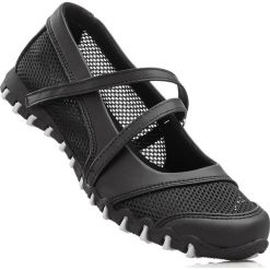Baleriny bonprix czarno-biały. Czarne baleriny damskie bonprix, w paski, sportowe, bez obcasa. Za 74,99 zł.