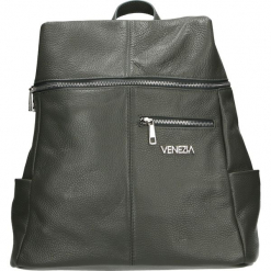 Plecak - 36-015-O D GR. Szare plecaki damskie Venezia, ze skóry. Za 349,00 zł.