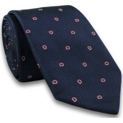 Elegancki Krawat Męski Chattier, Wzór PAISLEY -6,5cm- Chattier, Granatowy KRCH0882. Niebieskie krawaty męskie Chattier, bez wzorów, z tkaniny, eleganckie. Za 39,00 zł.