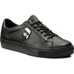 Sneakersy KARL LAGERFELD - KL61030 Black Lthr. Czarne półbuty damskie marki KARL LAGERFELD, na co dzień, z aplikacjami, ze skóry, bez obcasa, na płaskiej podeszwie, bez zapięcia. Za 669,00 zł.