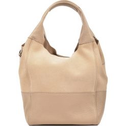 Torebki klasyczne damskie: Skórzana torebka w kolorze beżowym – 36 x 35 x 19 cm