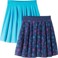 Spódnica (2 szt.) bonprix kobaltowo-turkusowy. Niebieskie spódniczki dziewczęce bonprix, bez wzorów. Za 55,98 zł.