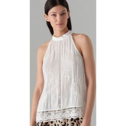 Bawełniany top z dekoltem halter - Kremowy. Białe topy damskie Mohito, s, bez wzorów, z bawełny, bez kołnierzyka. Za 79,99 zł.