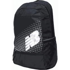 New Balance NTBPMBK8BKW. Czarne plecaki męskie New Balance, bez wzorów, z poliesteru, sportowe. W wyprzedaży za 99,99 zł.