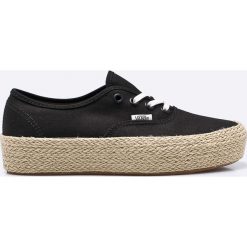 Vans - Tenisówki Authentic Platfor. Czarne tenisówki damskie marki Vans, z materiału, na sznurówki. W wyprzedaży za 269,90 zł.