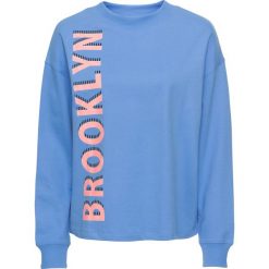 Bluzy damskie: Bluza z nadrukiem bonprix niebieski z nadrukiem
