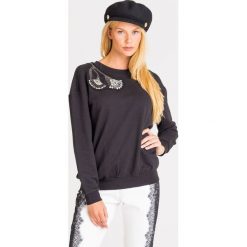 BLUZA TWINSET. Czarne bluzy damskie Twinset, xs, z aplikacjami, z bawełny, bez rękawów, bez kaptura. Za 339,50 zł.