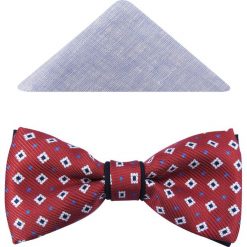 Czerwono-granatowa mucha w kwadraciki A118. Czerwone muszki męskie Modini Moda Męska, na co dzień, bez wzorów, z tkaniny, eleganckie. Za 49,50 zł.
