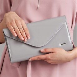 KopertÓwka torebka wizytowa wieczorowa rovicky. Szare kopertówki damskie ROVICKY, na co dzień, w paski, ze skóry ekologicznej, eleganckie, na ramię, małe, bez dodatków. Za 60,90 zł.