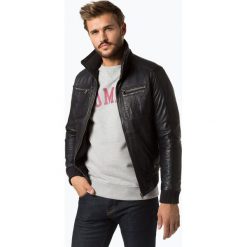 Nils Sundström - Męska kurtka skórzana, niebieski. Niebieskie kurtki męskie marki Nils Sundström, m, bez wzorów, prążkowane, bez kaptura. Za 799,95 zł.