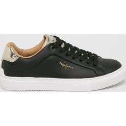 Pepe Jeans - Buty Adams Premium 19. Czarne buty sportowe damskie Pepe Jeans, bez wzorów, z jeansu, sportowe. W wyprzedaży za 269,90 zł.