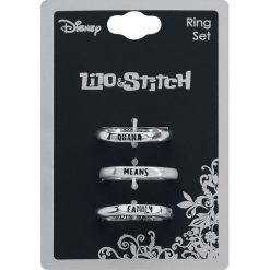 Lilo & Stitch Ohana Means Family Pierścień srebrny. Szare pierścionki damskie marki Lilo & Stitch, srebrne. Za 42,90 zł.