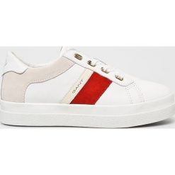 Gant - Buty Aurora. Białe buty sportowe damskie GANT, bez wzorów, ze skóry, sportowe. Za 479,90 zł.