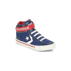 Buty Dziecko Converse PRO BLAZE STRAP SUEDE HI. Niebieskie trampki chłopięce marki Converse, bez wzorów, bez zapięcia. Za 191,20 zł.