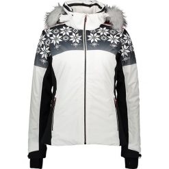 Kurtka narciarska w kolorze biało-szarym. Białe kurtki damskie CMP Women, s, bez wzorów, z tkaniny, bez kaptura, narciarskie. W wyprzedaży za 529,95 zł.